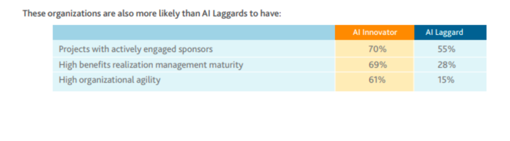 Discrepancies between project managers innovators and laggards 