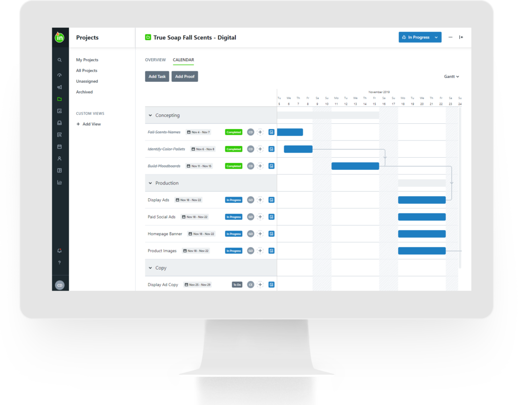 inMotion now new project management features