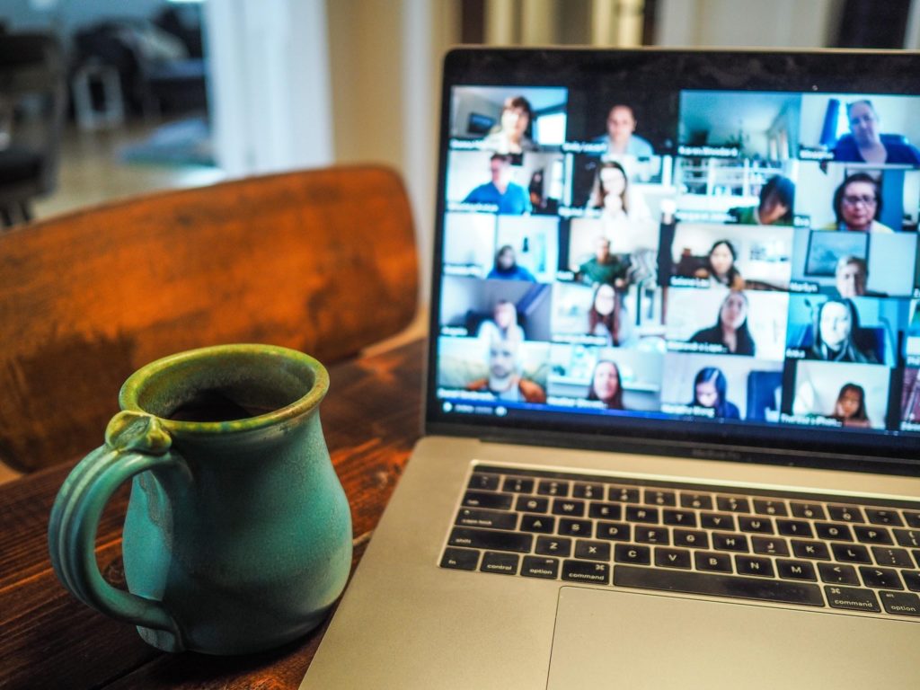 photo of a laptop on a zoom call