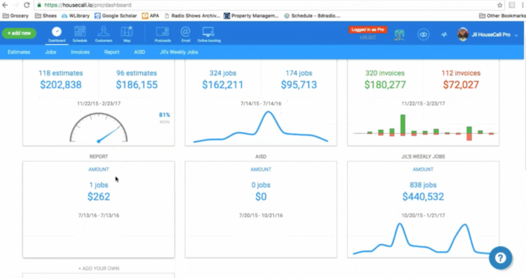 Housecall Pro Project Cost Software Screenshots