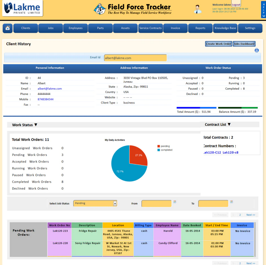Field Forcer Tracker HVAC Software For Invoicing, Bidding & Scheduling Screenshot