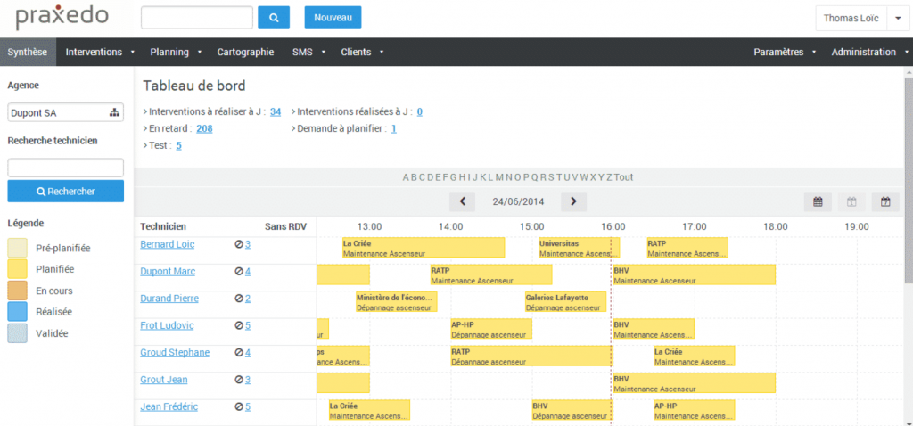 Praxedo HVAC Software For Invoicing, Bidding & Scheduling Screenshot