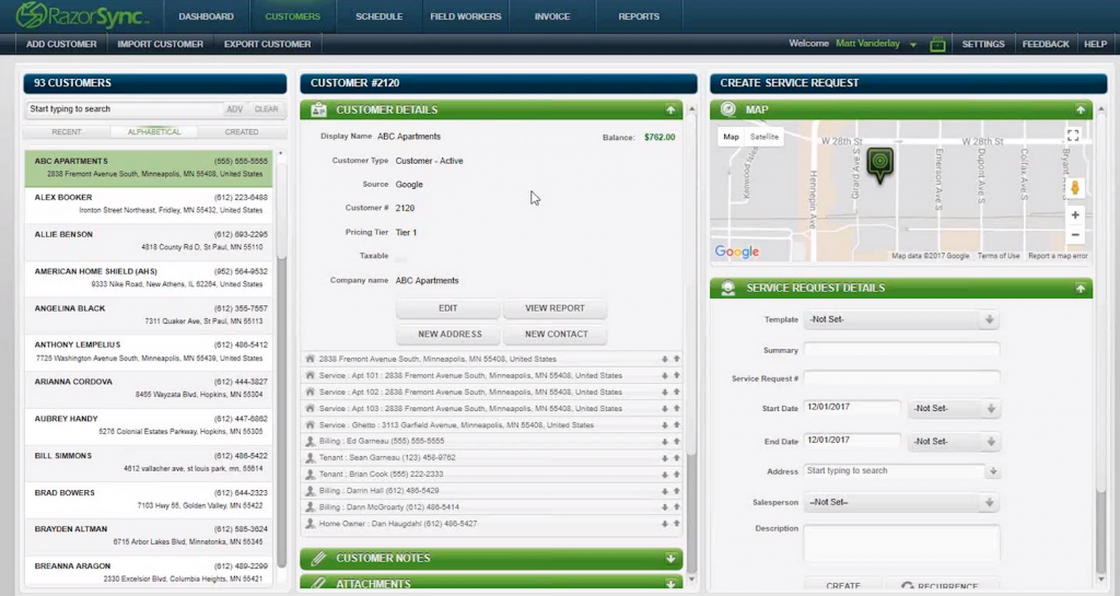 RazorSync HVAC Software For Invoicing, Bidding & Scheduling Screenshot