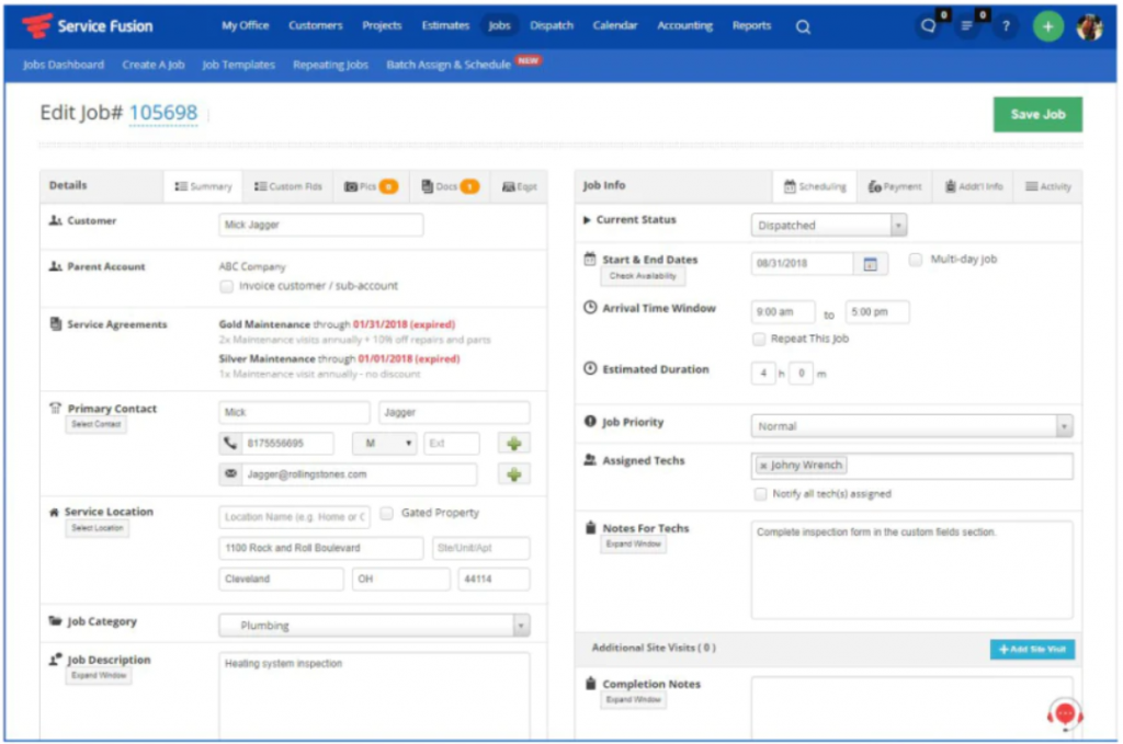 Service Fusion HVAC Software For Invoicing, Bidding & Scheduling Screenshot