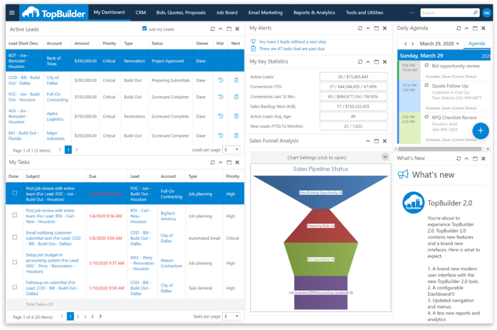 TopBuilder Online Construction Project Management Software Screenshot