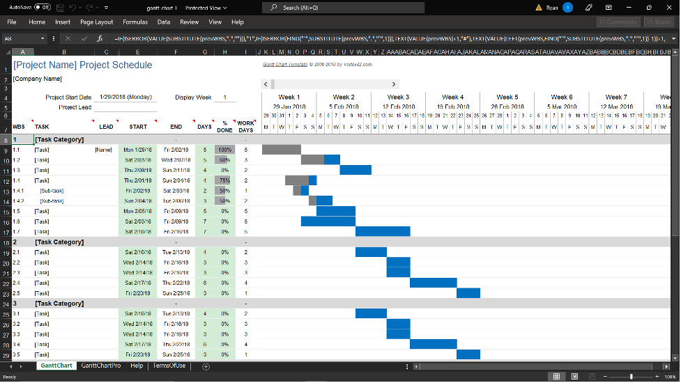 Excel spreadsheet example